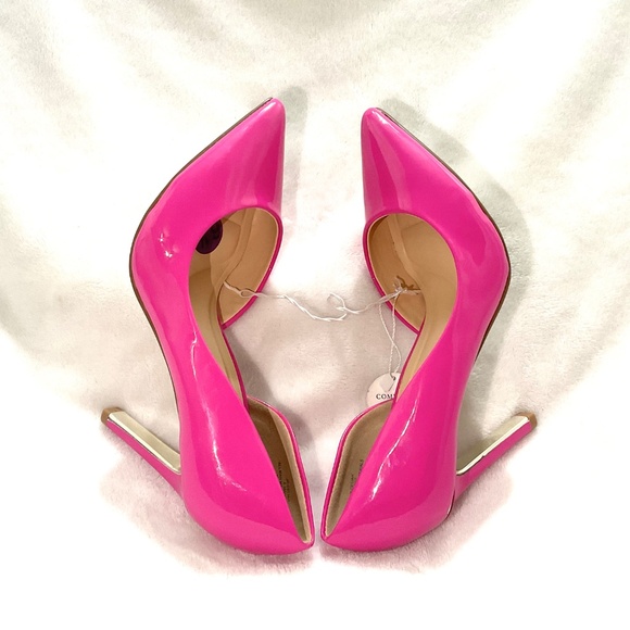 Hot Pink Patent D’Orsay Pointed Toe Heels Stiletto Barbiecore Sz 6.5 - Picture 9 of 15
